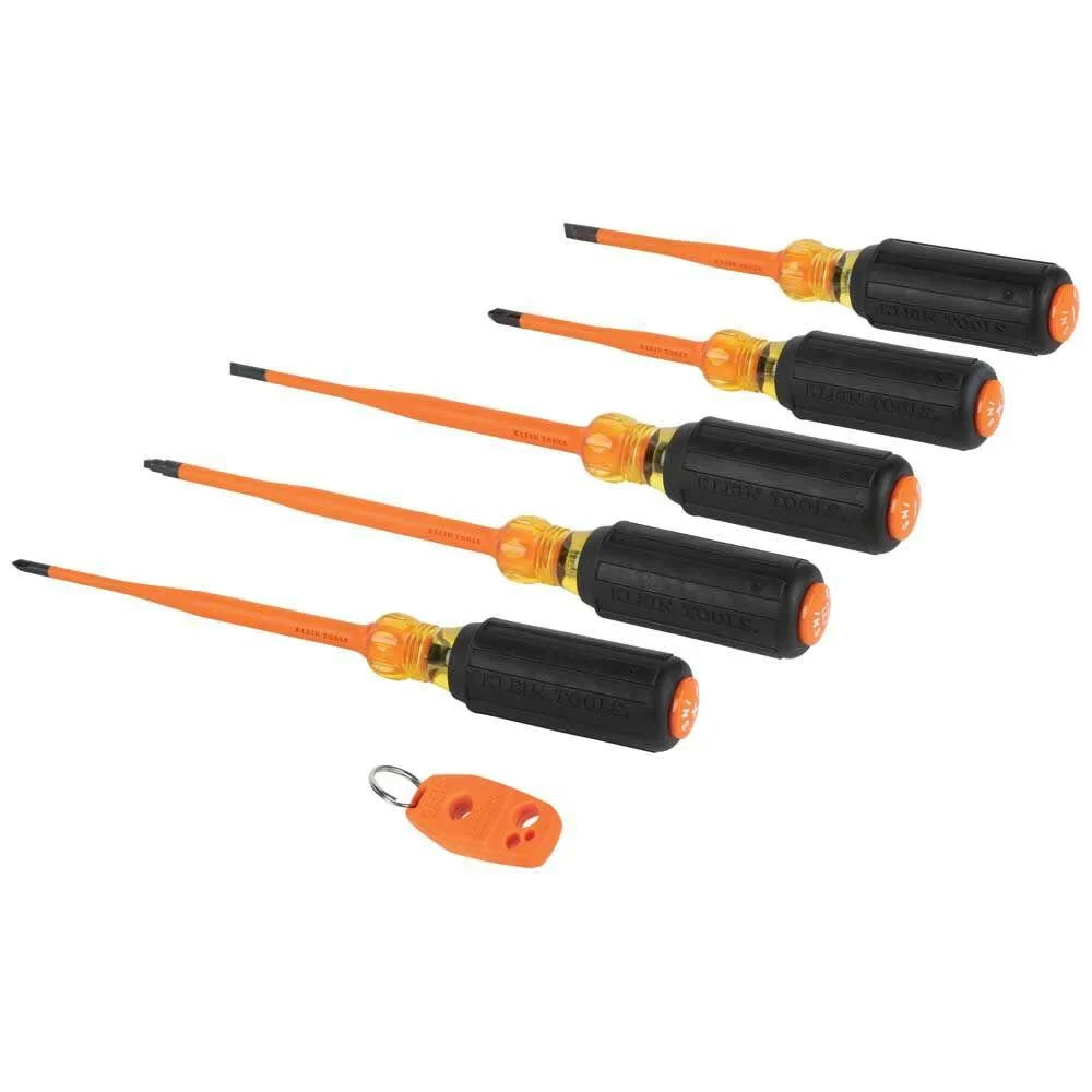 Klein Tools 33736INS Insulated Screwdriver Set, 1000V Slim-Tip Driver with Phillips, Cabinet and Square Bits and a Magnetizer, 6-Piece - Image 8