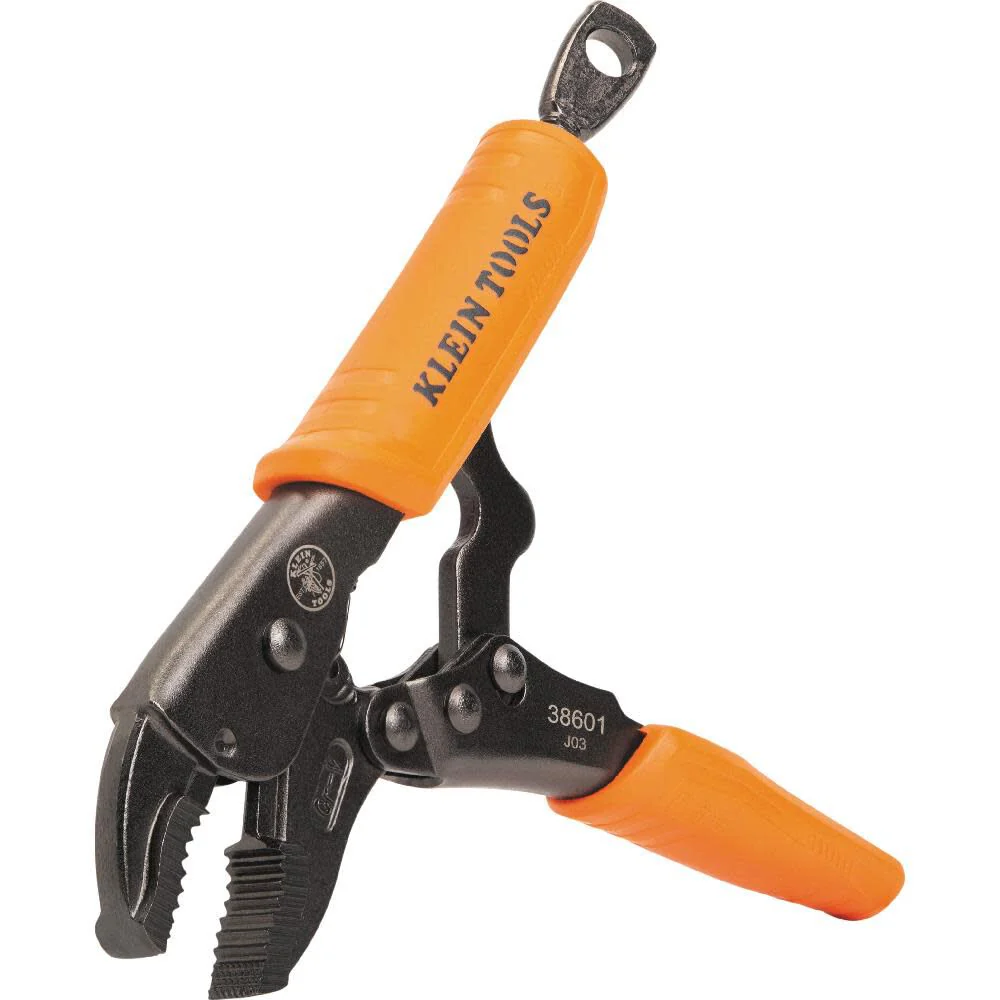 Klein Tools 38660 Locking Pliers Set, 7-Inch and 10-Inch Curved Jaw Pliers, Quick Release Handles, High Torque and Gripping Power, 2-Piece - Image 4
