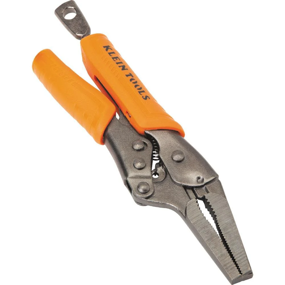 Klein Tools 38663 Locking Pliers Set, 7-Inch Long Nose Pliers and 10-Inch Curved Jaw Pliers, High Torque and Gripping Power, 2-Piece - Image 4