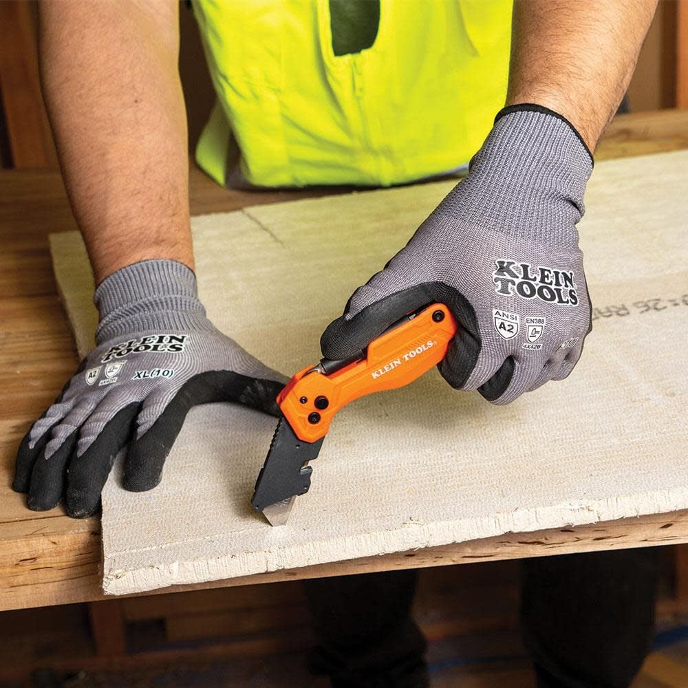 Klein Tools 44304 Folding FLICKBLADE Utility Knife, Compact, Removable Impact Driver, 1/4-Inch Nut Driver and 2 Phillips Bit - Image 2