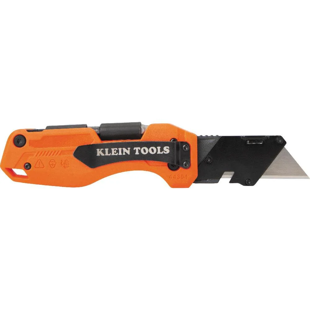 Klein Tools 44304 Folding FLICKBLADE Utility Knife, Compact, Removable Impact Driver, 1/4-Inch Nut Driver and 2 Phillips Bit - Image 6