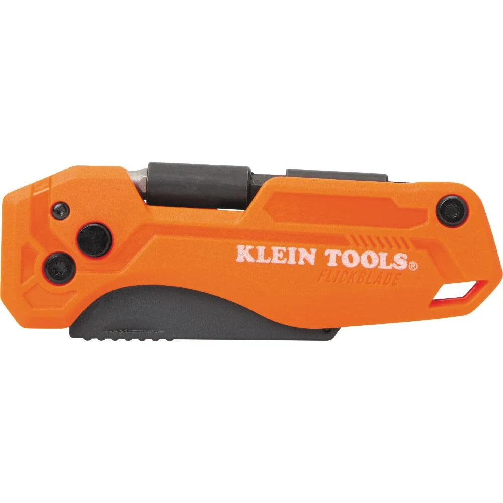 Klein Tools 44304 Folding FLICKBLADE Utility Knife, Compact, Removable Impact Driver, 1/4-Inch Nut Driver and 2 Phillips Bit - Image 7