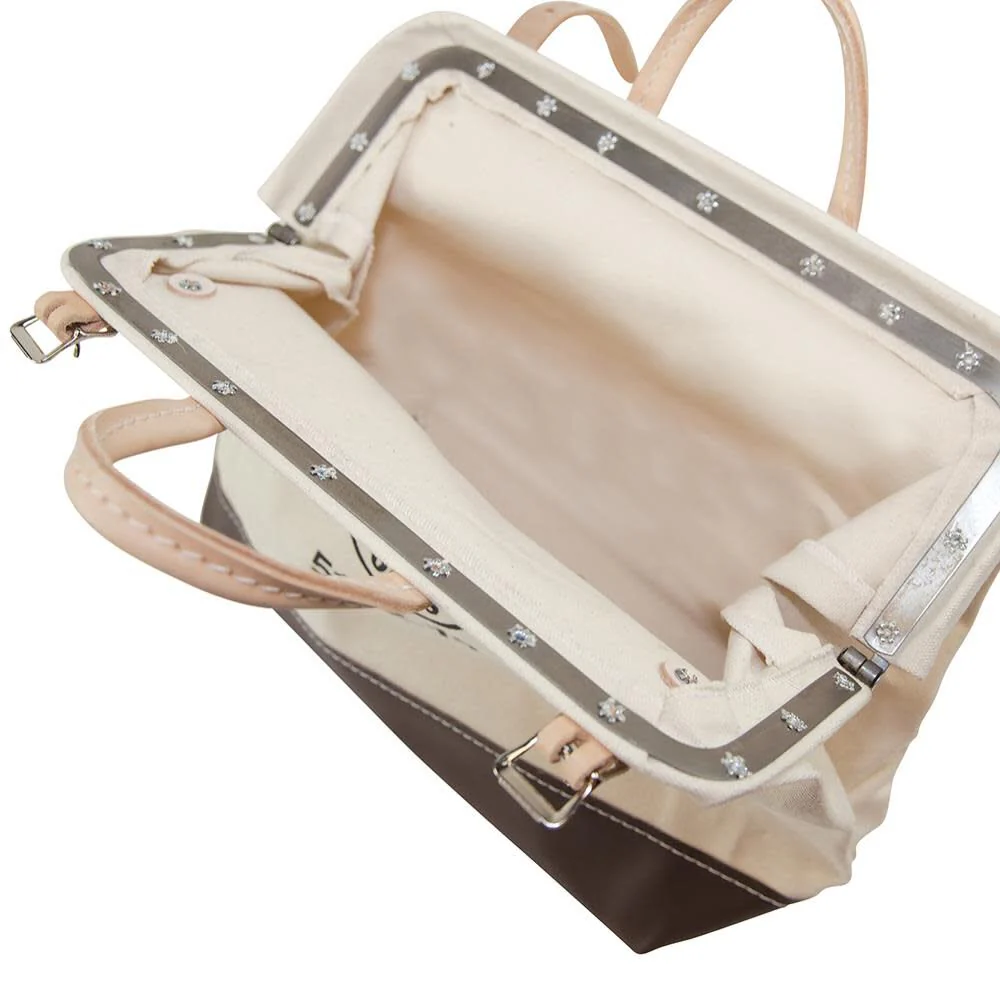 Klein Tools 5102-16 Heavy Duty Natural Canvas Tool Bag, Tool Tote, Multi-Purpose Bag with Wide Hinged Opening and Leather Handles, 16-Inch - Image 10