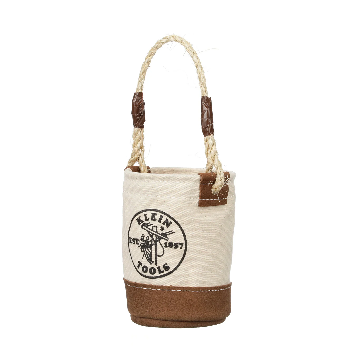 Klein Tools 5104MINI Mini Tool Bucket, All-Purpose Tool Bucket with Leather-Bottom, Nuts and Bolt Bag with Reinforced Rope Handle, Small Utility Pouch - Image 5