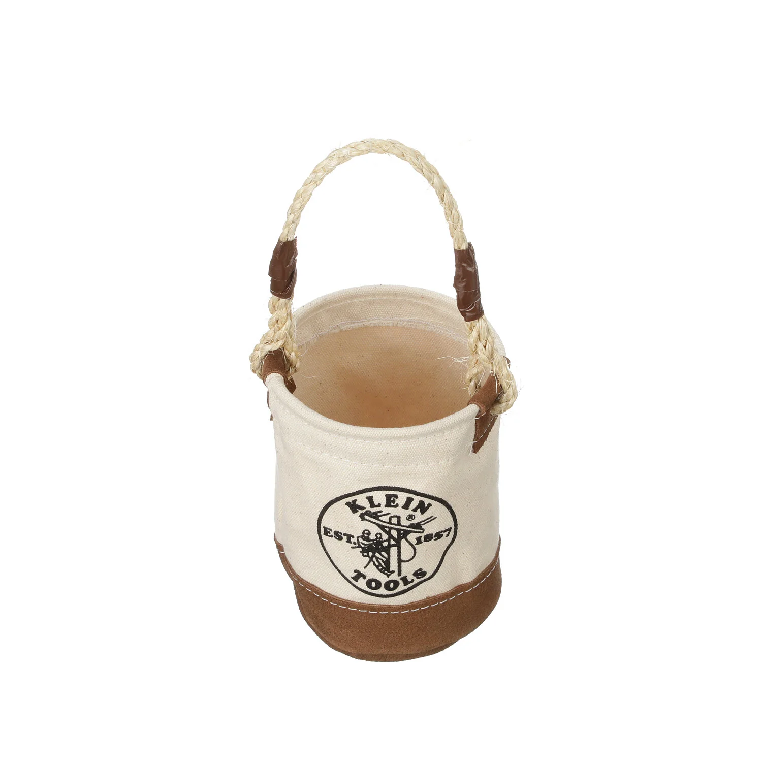 Klein Tools 5104MINI Mini Tool Bucket, All-Purpose Tool Bucket with Leather-Bottom, Nuts and Bolt Bag with Reinforced Rope Handle, Small Utility Pouch - Image 7