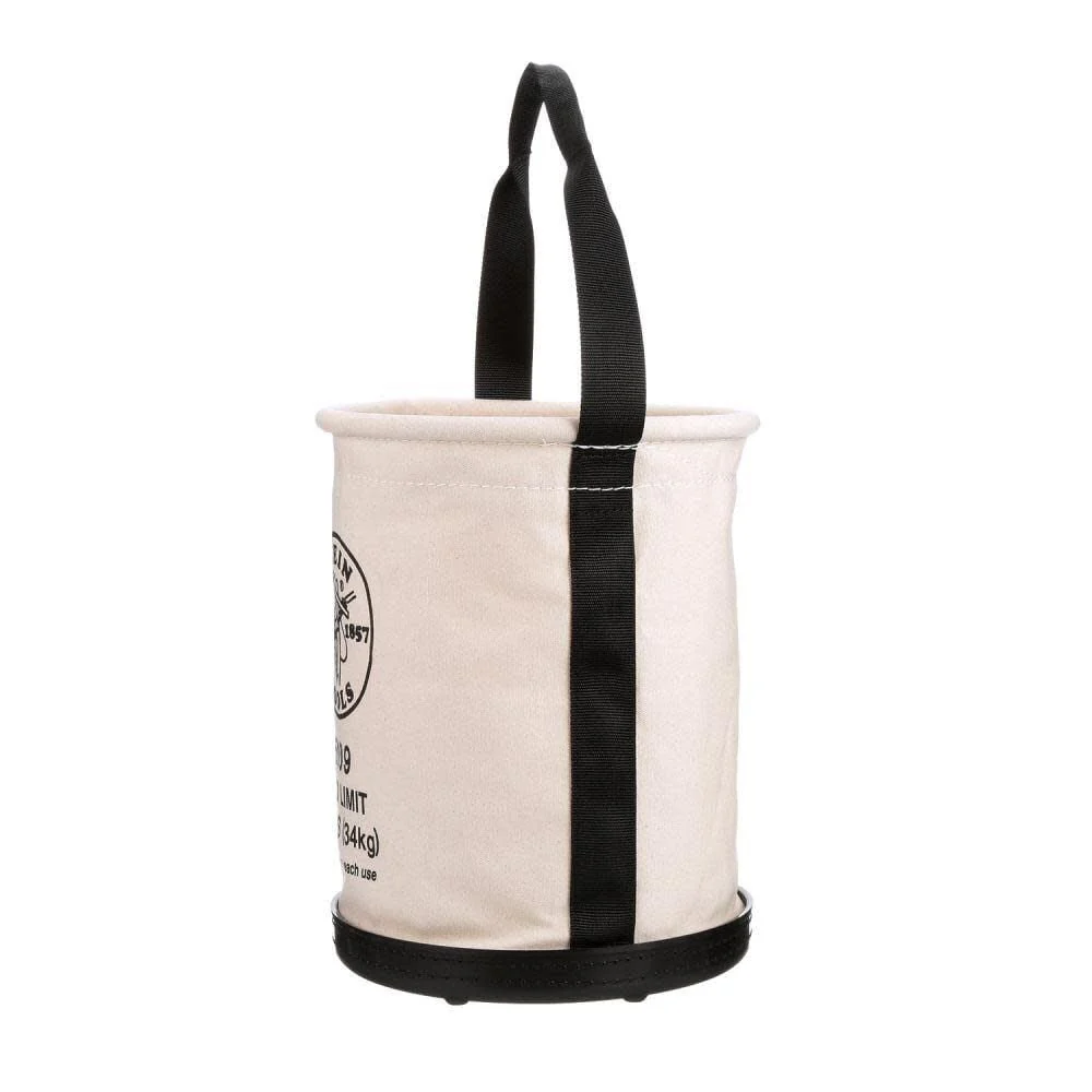 Klein Tools 5109 Canvas Bucket, Wide-Opening Straight-Wall Tool Bucket is Made of No. 6 Canvas with Black Molded Bottom, 75-Pound Load Rated - Image 6