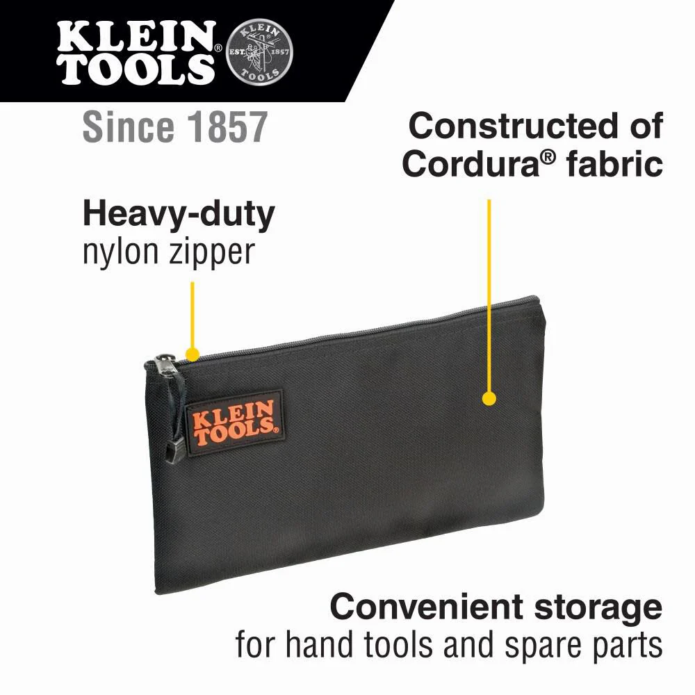 Klein Tools 5139B Zipper Bag, Cordura Nylon Tool Pouch with Heavy-Duty Nylon Zipper Close, 12-1/2-Inch, Black - Image 2