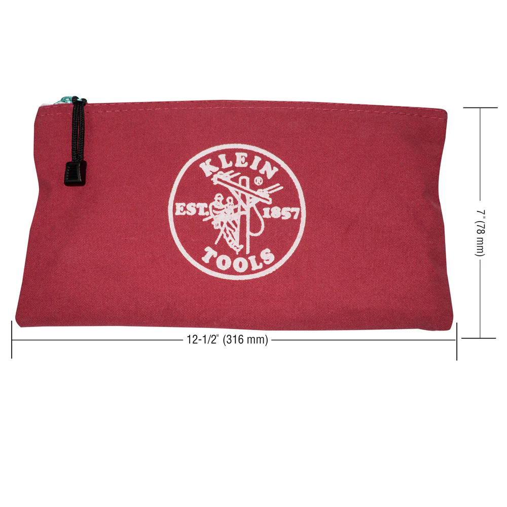 Klein Tools (5141) Zipper Bags, Canvas Tool Pouches, Brown/Black/Gray/Red (Pack of 4) - Image 3