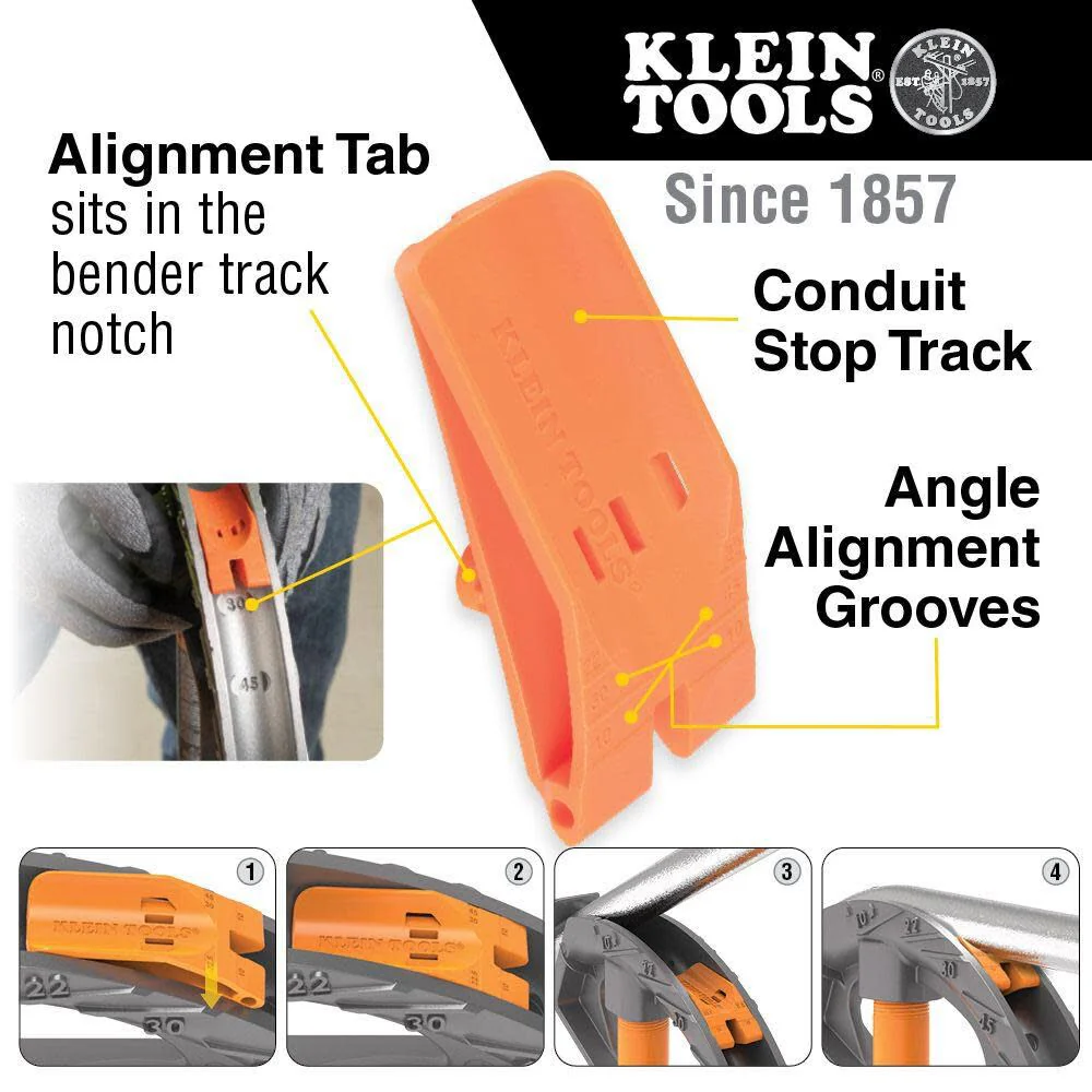 Klein Tools 51605 Iron Conduit Bender Full Assembly, 1-Inch EMT and 3/4-Inch Rigid, Wide Foot Pedal, Benchmark Symbols and Angle Setter - Image 3