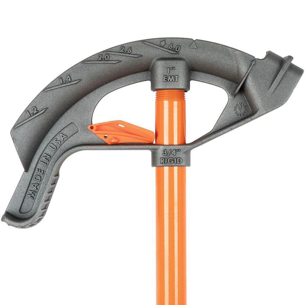 Klein Tools 51605 Iron Conduit Bender Full Assembly, 1-Inch EMT and 3/4-Inch Rigid, Wide Foot Pedal, Benchmark Symbols and Angle Setter - Image 8