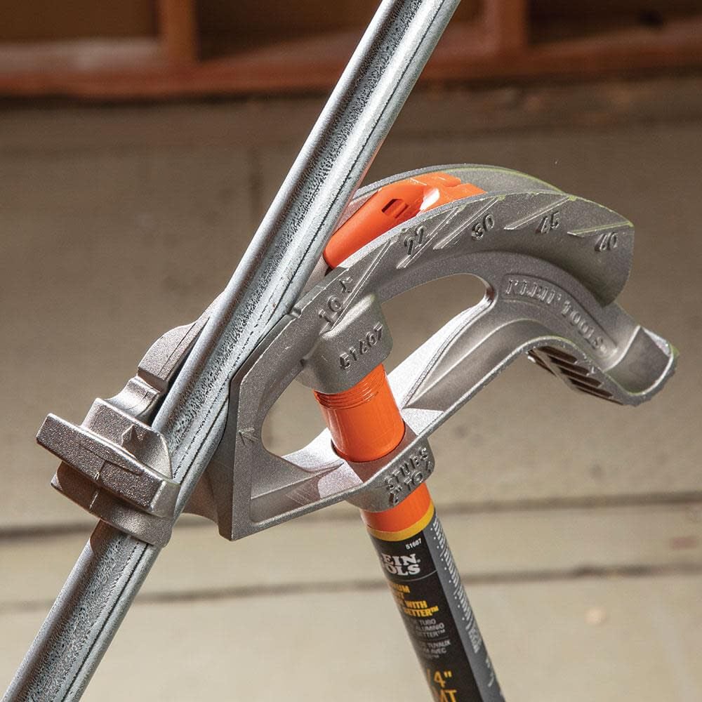 Klein Tools 51606 Aluminum Conduit Bender Full Assembly, 1/2-Inch EMT, Wide Food Pedal, Benchmark Symbols and Angle Setter - Image 6