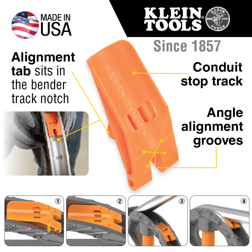 Klein Tools 51607 Aluminum Conduit Bender Full Assembly, 3/4-Inch EMT with Angle Setter - Image 3