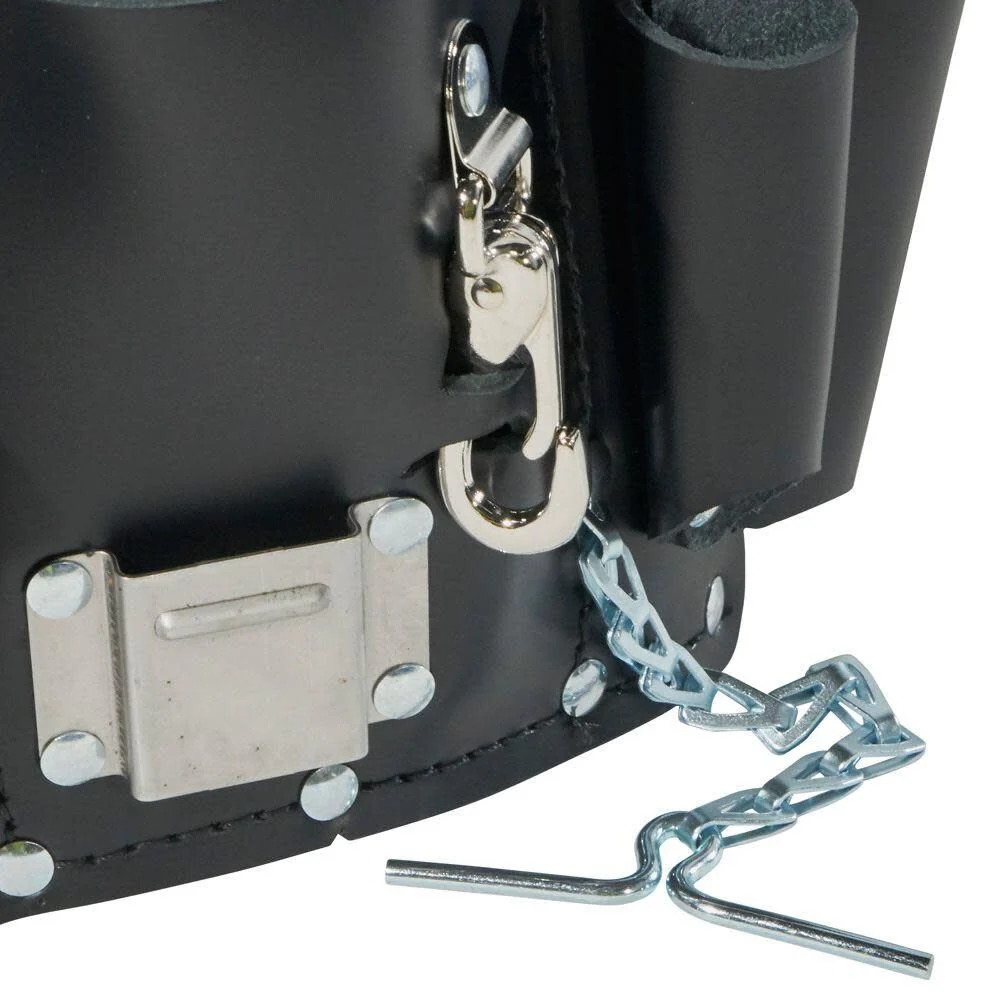 Klein Tools 5178 Pocket Tool Pouch, Leather, Tunnel Loop Belt Connection, Black - Image 4