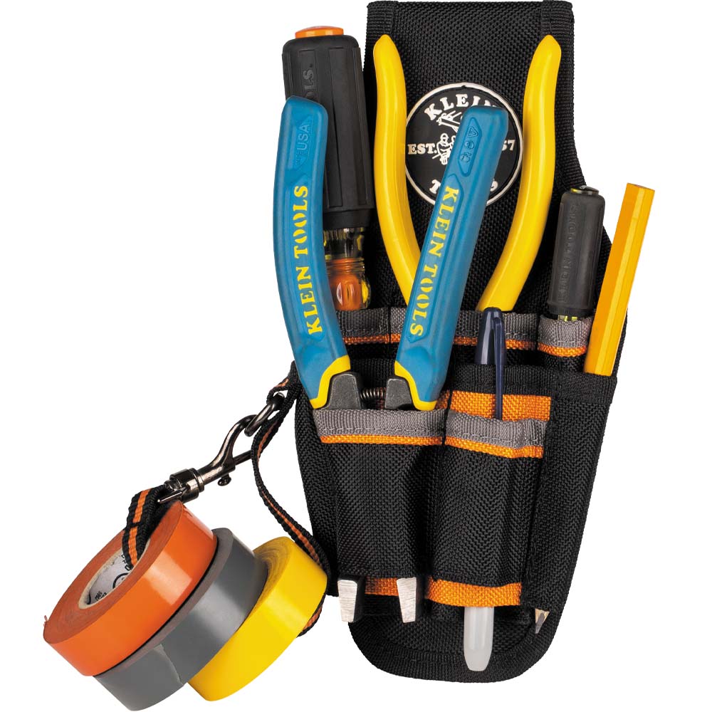 Klein Tools 5240 Tool Pouch, Tradesman Pro Maintenance Tool Pouch with 9 Pockets, Tape Thong, 2-Inch Tunnel Loop, Great Electrician Holster - Image 9