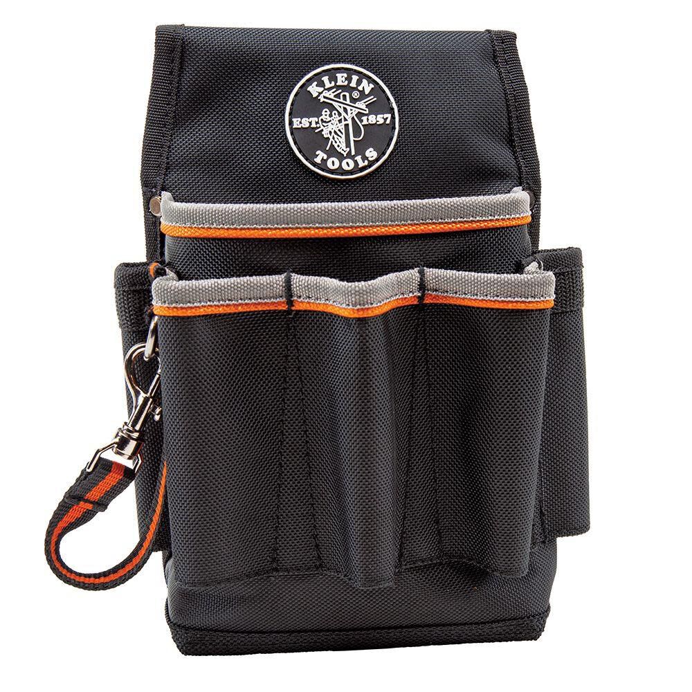 Klein Tools 5241 Tool Pouch, Tradesman Pro Tool Pouch with Electrical Tape Thong and Heavy Duty Reinforced Bottoms, 6-Pocket - Image 4
