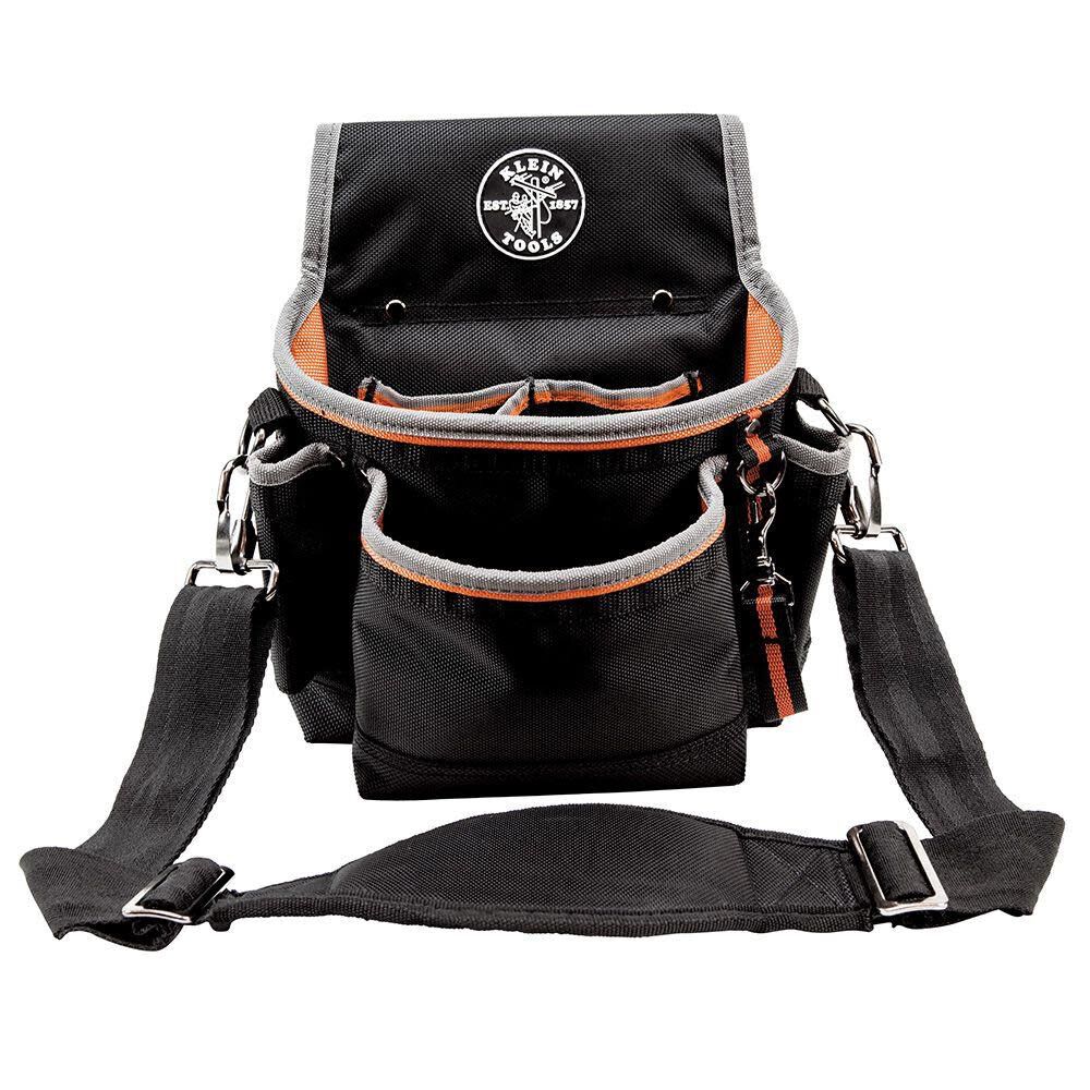 Klein Tools 5243 Tradesman Pro Tool Pouch with Padded Shoulder Strap, Reinforced Bottoms and Electrical Tape Thong, 15-Pocket - Image 3