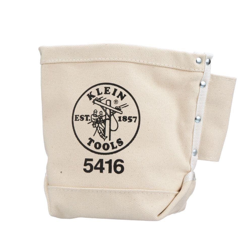 Klein Tools 5416 Tool Pouch, Small Tool Bag for Bolt Storage with Bull Pin Loops and Belt Strap Connect, 5 x 10 x 9-Inch - Image 5
