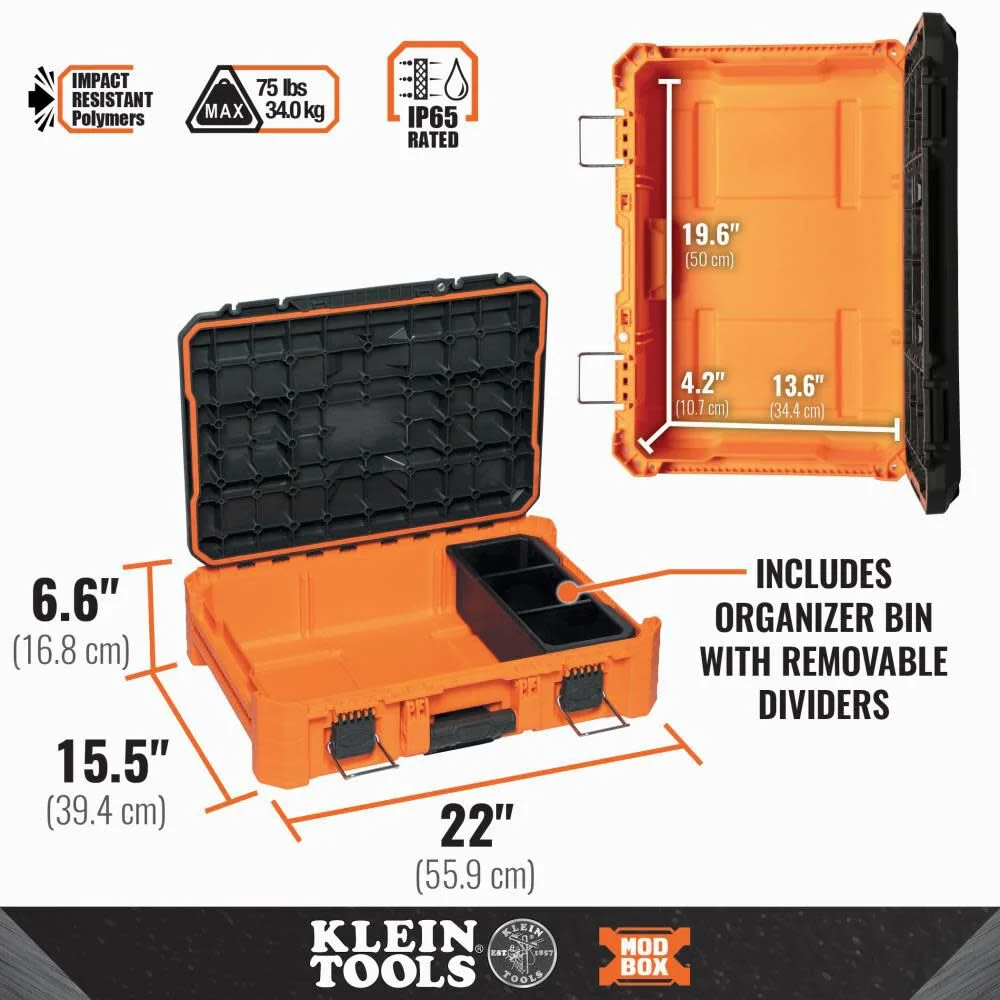 Klein Tools 54804MB MODbox Small Tool Box, Modular Tool Storage System, Side Mounting, Removable Organizer Bin - Image 4