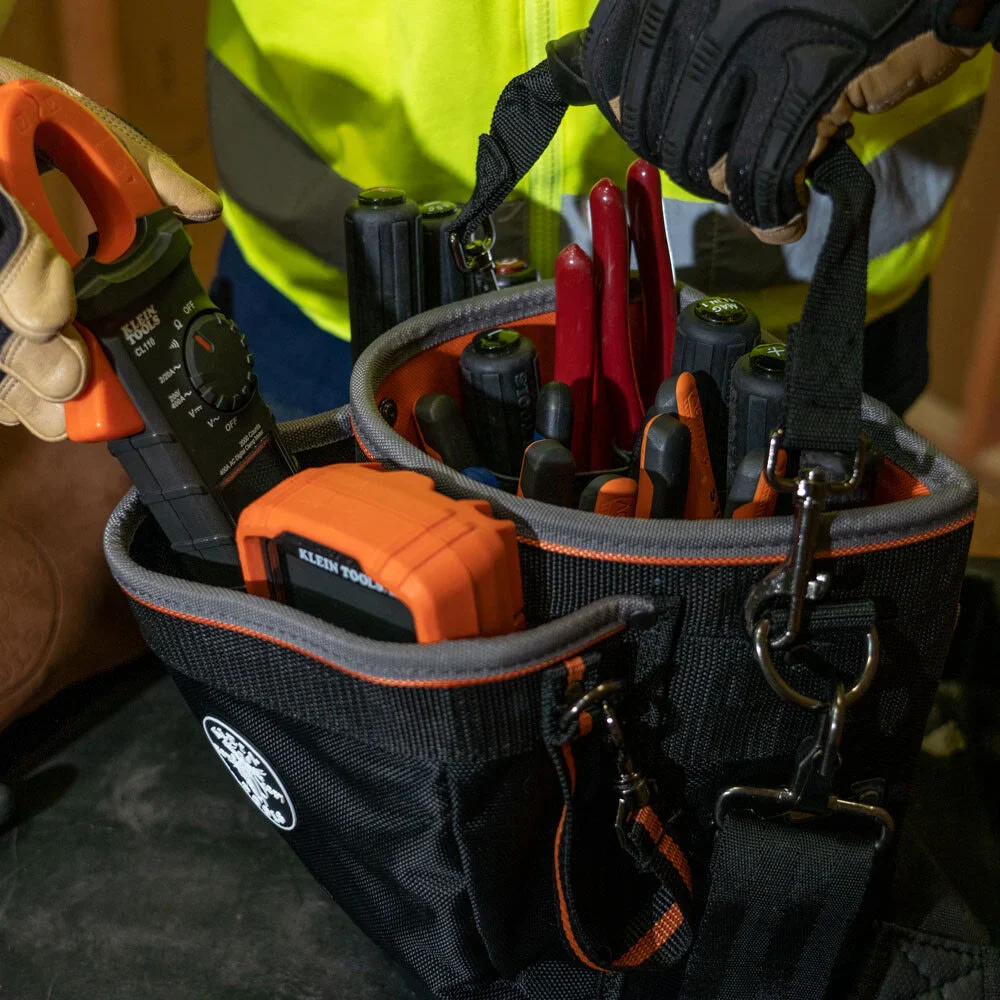 Klein Tools 55419SP-14 Tool Bag with Shoulder Strap Has 14 Pockets for Tool Storage, Can Fit Long Screwdrivers - Image 6