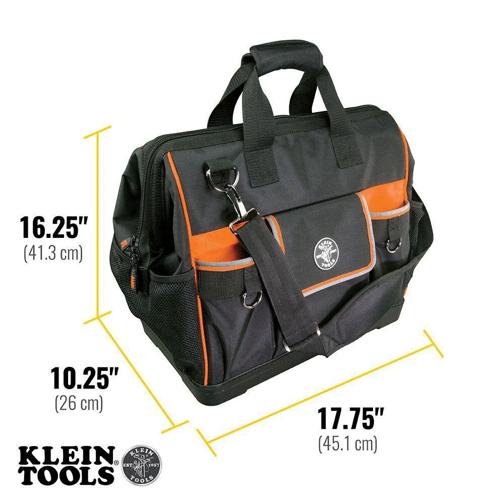 Klein Tools 55469 Tradesman Pro Wide-Open Tool Bag Made of 1680 Ballistic Weave with Molded Bottom and Detachable Shoulder Strap - Image 5