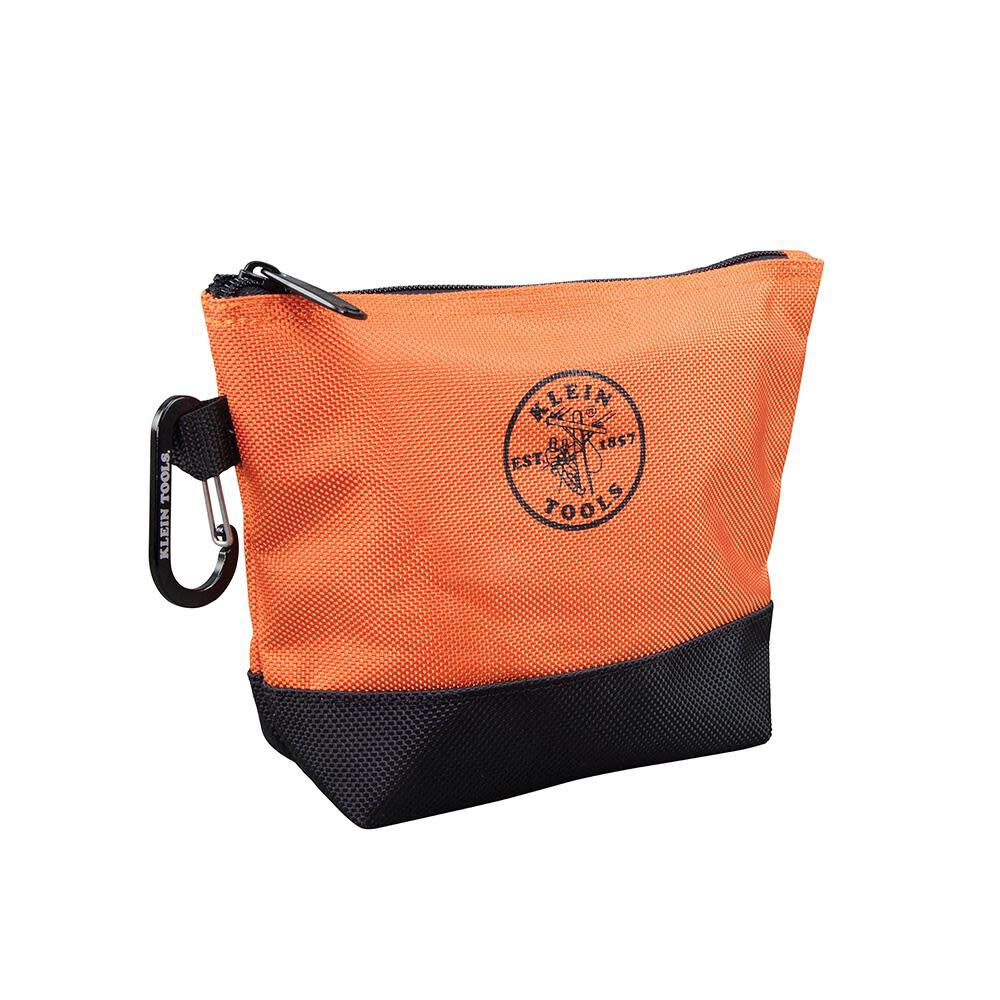 Klein Tools 55470 Utility Bag, Stand-Up Zipper Tool Bags, Tough 1680d Ballistic Weave, Reinforced Bottoms, Orange/Black, Gray/Black, 2-Pack - Image 7
