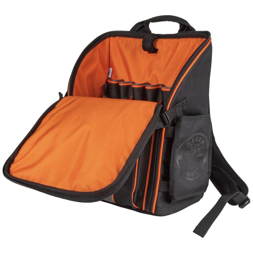 Klein Tools 55482 Tool Bag Backpack, Heavy Duty Tradesman Pro Tool Organizer with 21 Pockets and Large Interior, Water Resistant - Image 10
