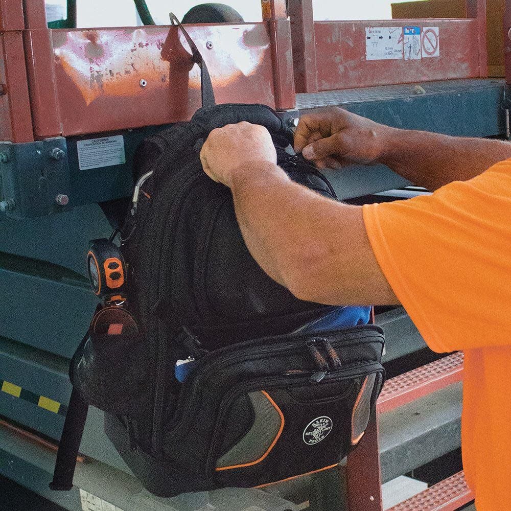 Klein Tools 55485 Tool Bag Backpack, Durable Electrician Backpack with 48 Pockets for Hand Tools, Waterproof Bottom, Removable Tool Carrier - Image 7