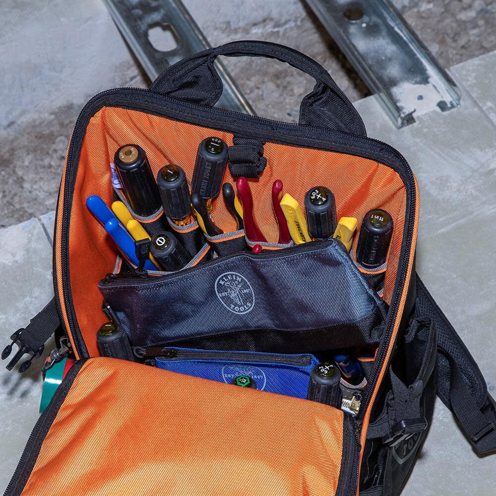 Klein Tools 55569 Stand-Up Zipper Bag Tool Pouch with Carabiners, Reinforced Gusseted Bottoms, Water Resistant 1680d, Multi-Size 5-Pack - Image 5