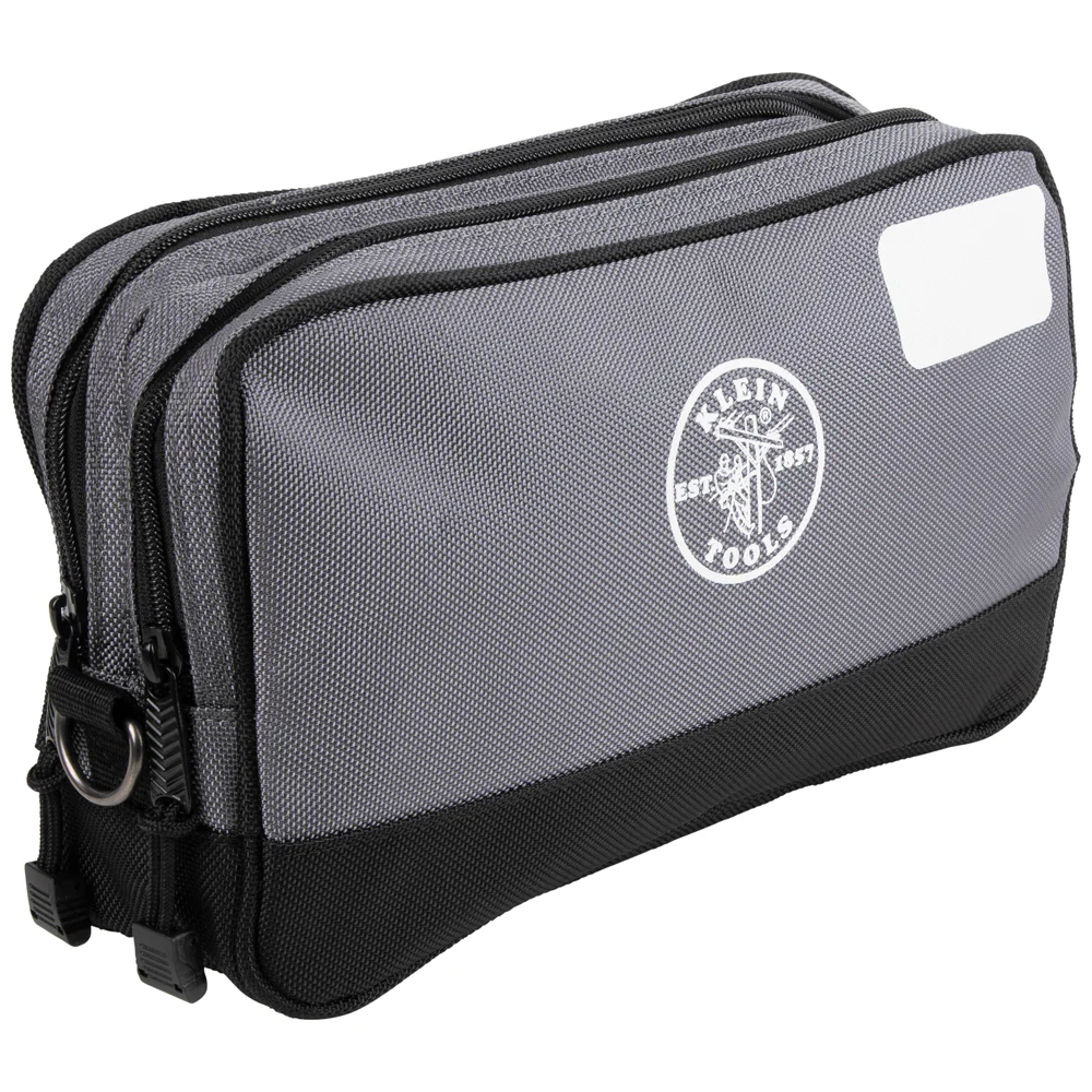 Klein Tools 55583 Double Zipper Bag, 12 x 7-Inch, Gray