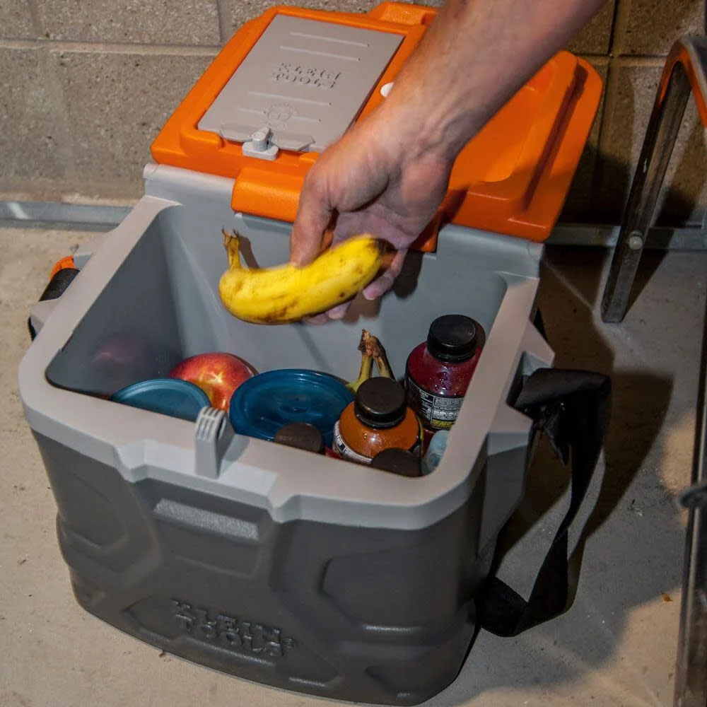 Klein Tools 55600 Work Cooler, 17-Quart Lunch Box Holds 18 Cans, Keeps Cool 30 Hours, Seats 300 Lb, Tradesman Pro Tough Box - Image 5