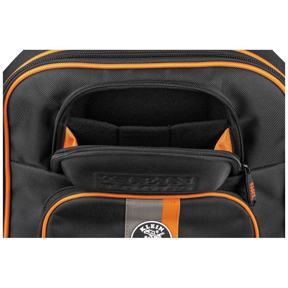 Klein Tools 55604 Rolling Tool Backpack, Tool Bag with 28 Pockets, Heavy Duty Retractable Handle, Large Tool Storage Interior, 3-Inch Wheels - Image 12