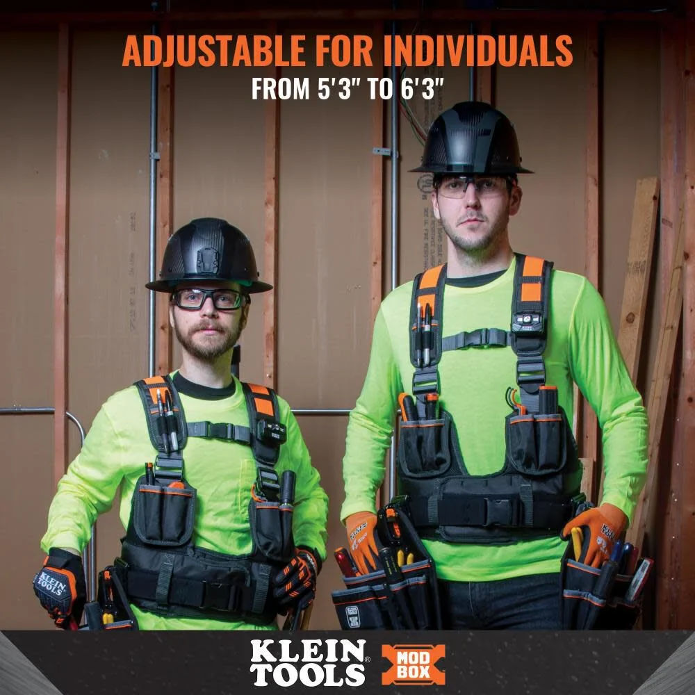 Klein Tools 55829MB Tool Vest with Tool Pouches, Fully Adjustable, Padded Support for Electricians, Carpenters, Construction - Image 3