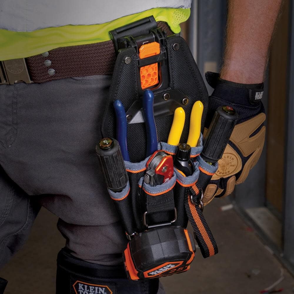 Klein Tools 55830MB MODbox Tool Pouch, 6-Pockets, Electrician Tool Bag, Quickly Attach and Release from Tool Belts and MODBox Rail System - Image 5
