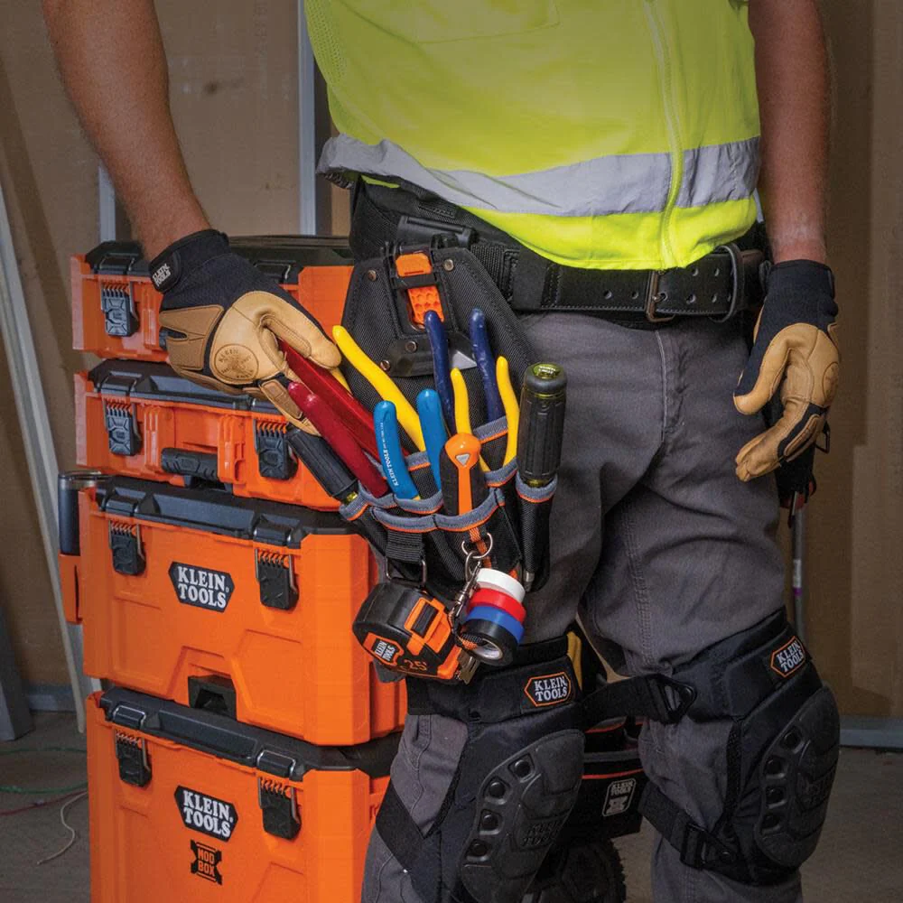 Klein Tools 55832MB MODbox Tool Pouch, 8-Pockets, Electrician Tool Bag, Quickly Attach and Release from Tool Belts and MODBox Rail System - Image 5