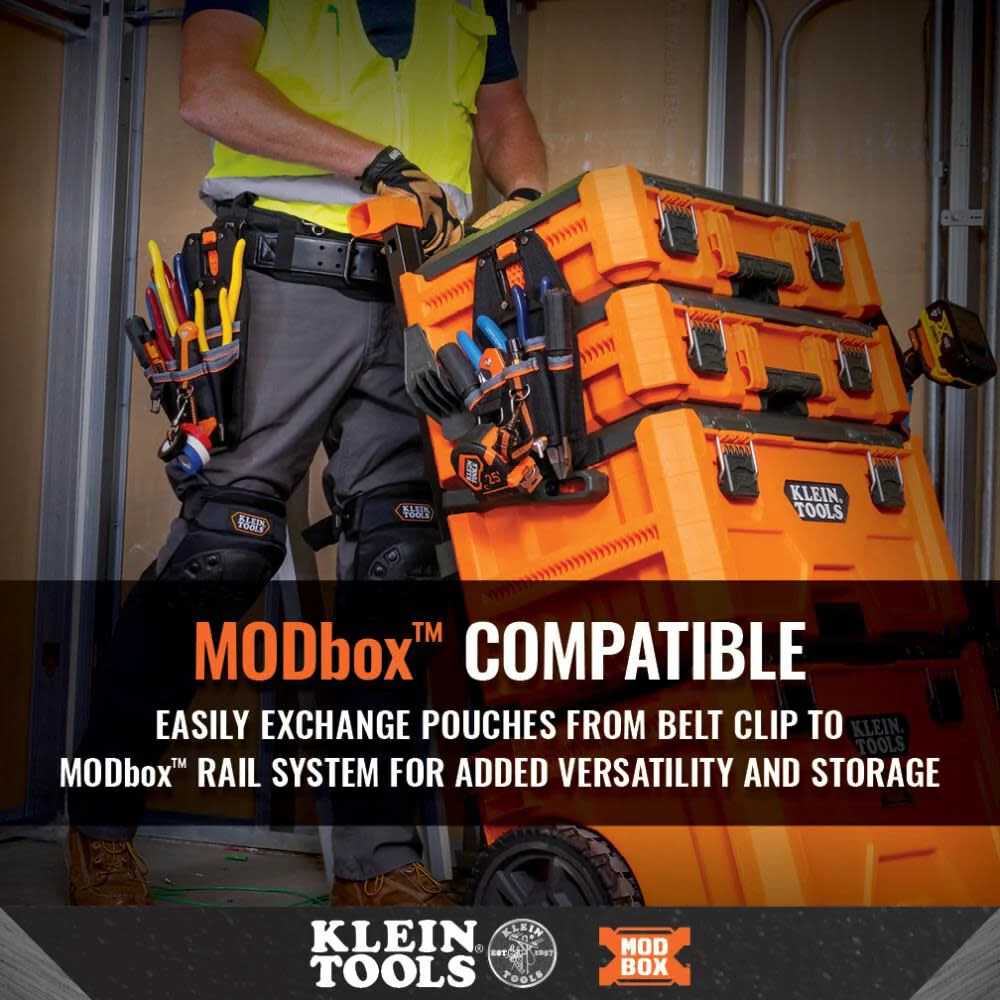 Klein Tools 55835MB MODbox Tool Pouch, 9-Pocket Electrician Parts Pouch, Quickly Attach and Release from Tool Belts and MODBox Rail System - Image 3
