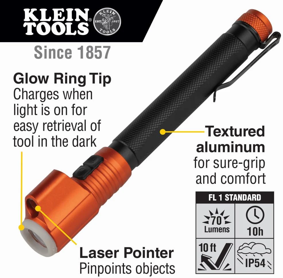 Klein Tools 56026R Inspection Penlight with Laser Pointer - Image 2