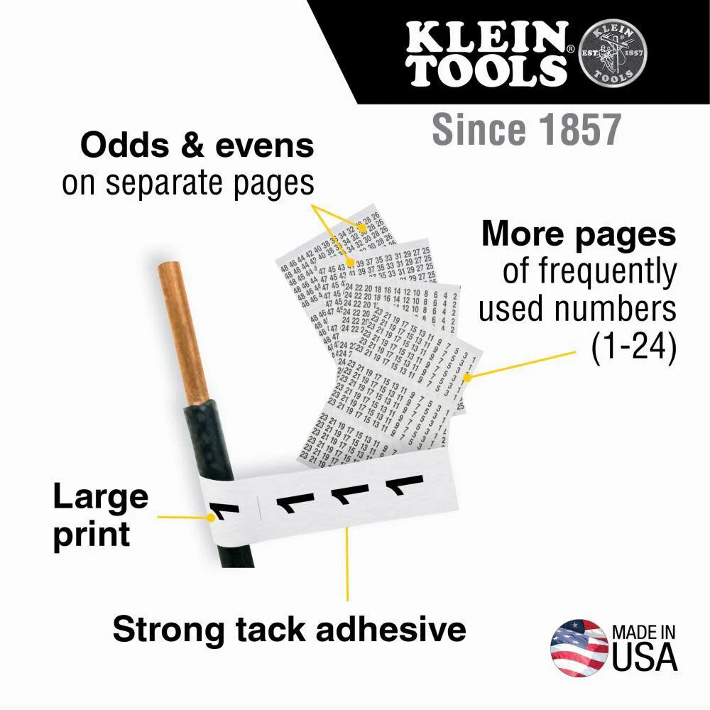 Klein Tools 56250 Wire Marker Book, 1-48 - Image 2