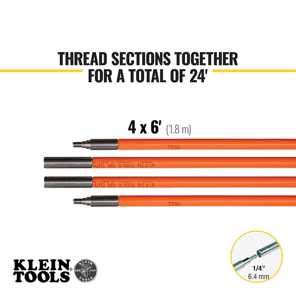 Klein Tools 56324 Lo-Flex Fish Rod Set, 24-Foot - Image 4