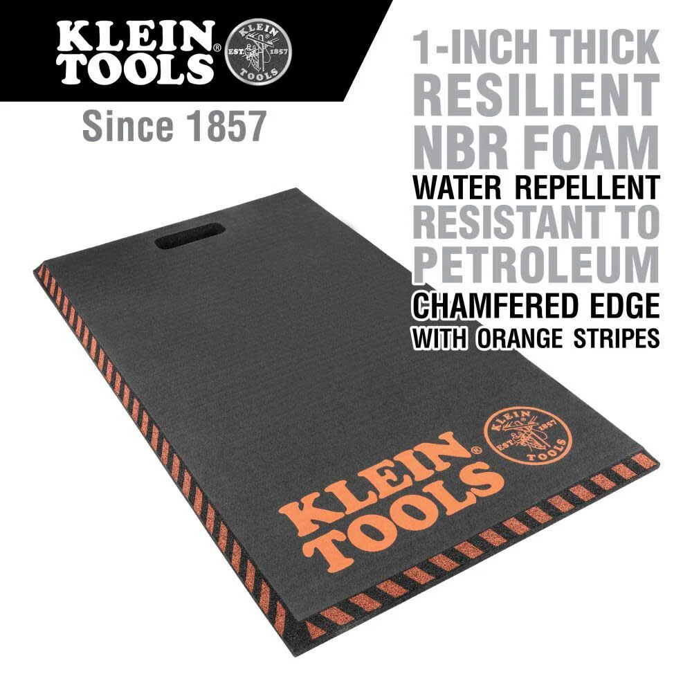 Klein Tools 60136 Kneeling Pads, Adult Men's Large Soft Thick Closed Cell Soft Foam Professional Tradesman Pro Pads with Handle - Image 2