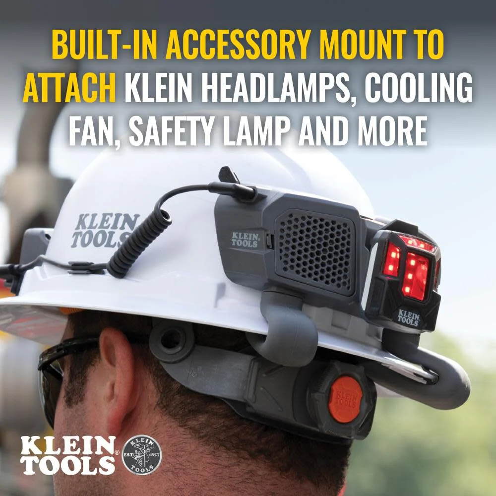 Klein Tools 60155 Portable Cooling Fan for Hard Hats and Safety Helmets, Powered by USB Rechargeable Battery to Cool Head, Neck, and Face - Image 5