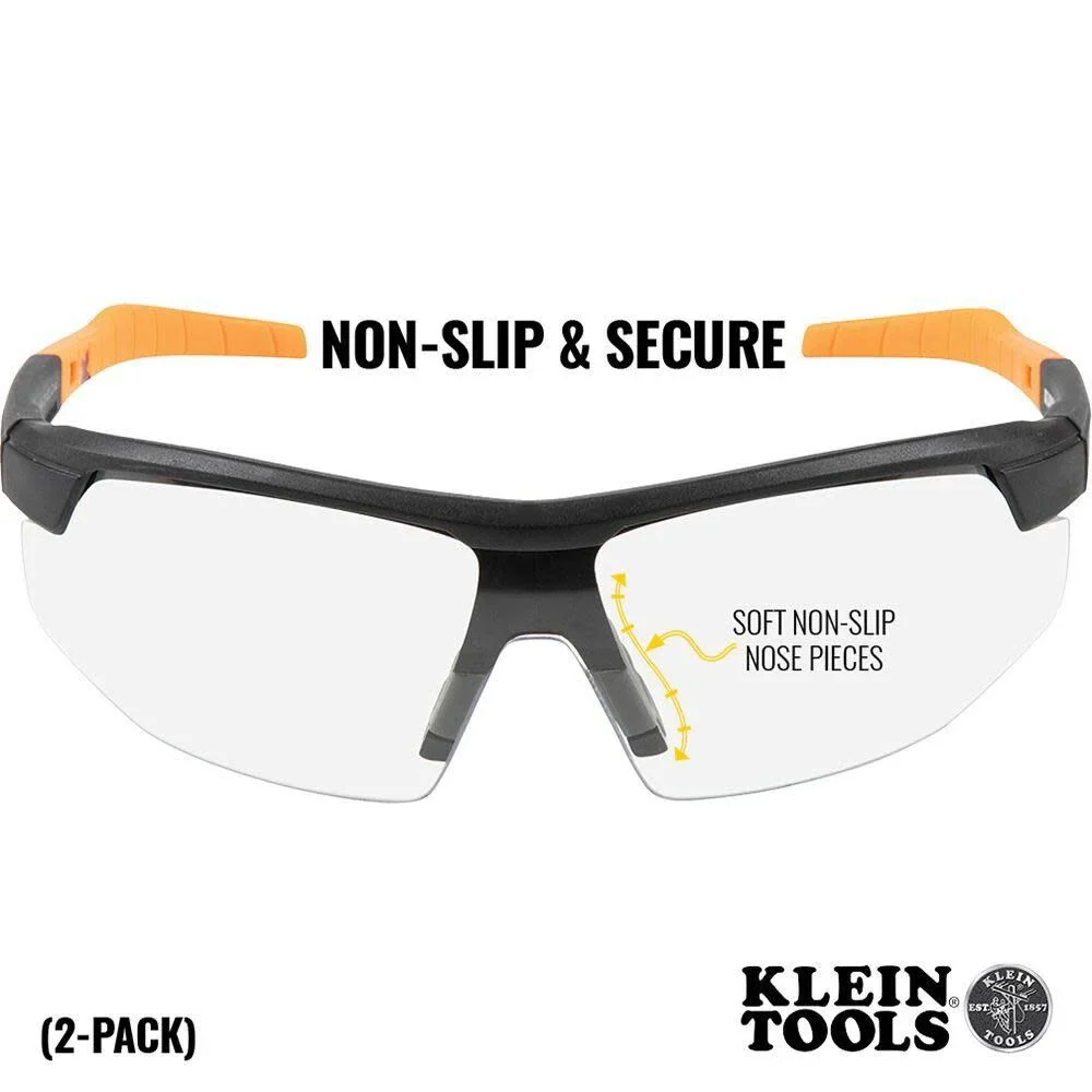 Klein Tools 60171 Safety Glasses, PPE Protective Eyewear with Semi Frame, Scratch Resistant and Anti-Fog, Clear Lens, 2-Pack - Image 5