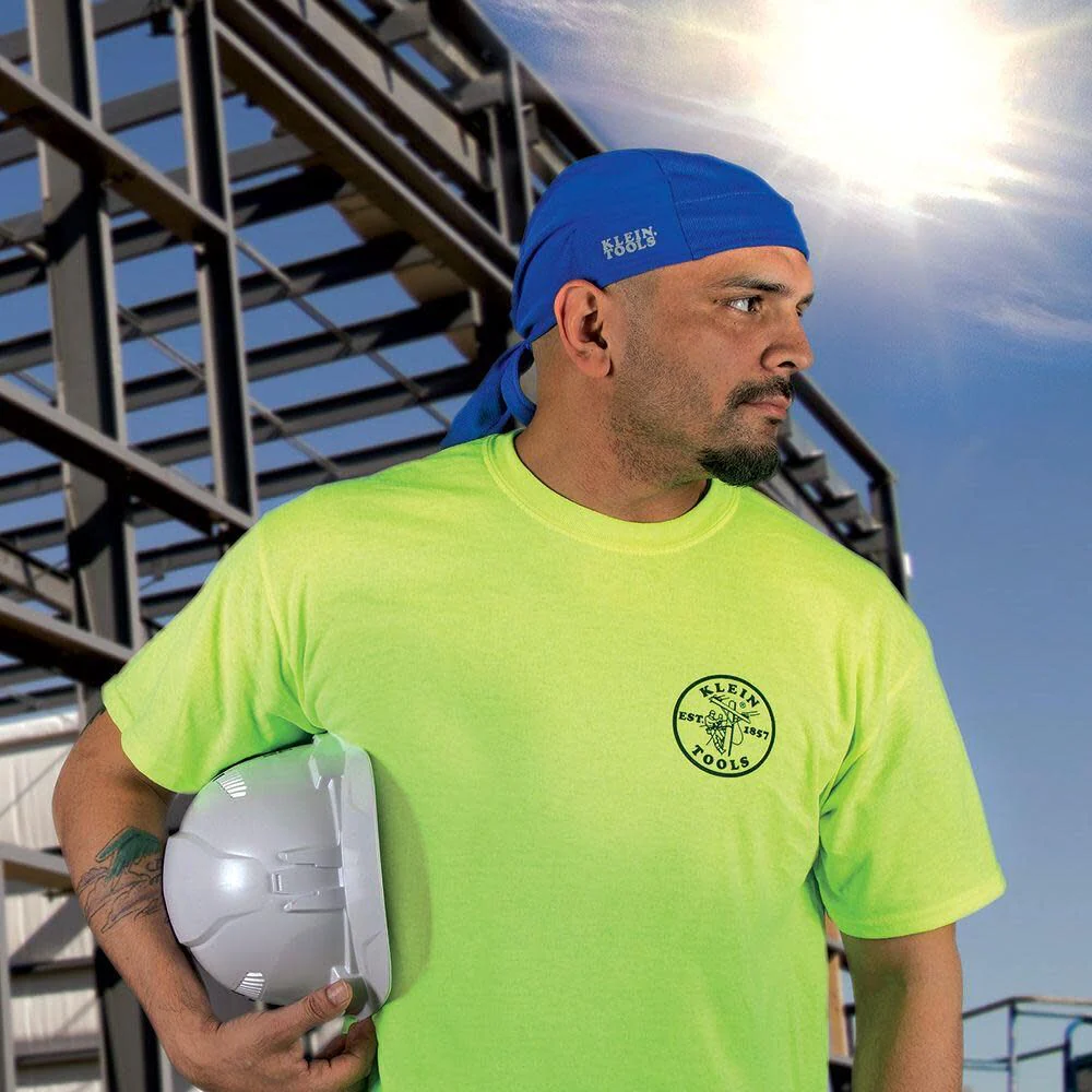 Klein Tools 60180 Cooling Do Rag, Adjustable Sweat Wicking Skull Cap can be Worn Under Helmet, 2-Pack - Image 3