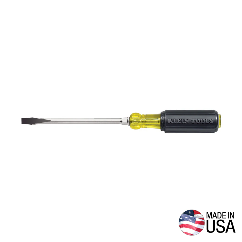 Klein Tools 602-4 1/4-Inch Keystone Screwdriver, 4-Inch Round Shank