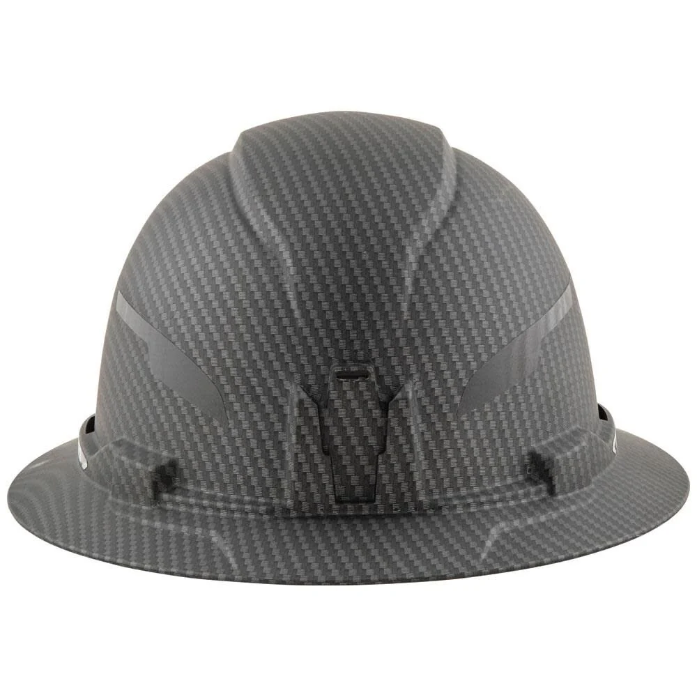 Klein Tools 60345 Hard Hat, Non-Vented Full Brim, Premium KARBN Pattern, Class E, Tested up to 20kV, Padded Sweat-Wicking Sweatband, Top Pad - Image 4
