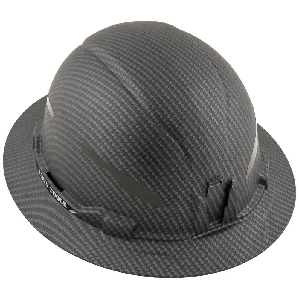 Klein Tools 60345 Hard Hat, Non-Vented Full Brim, Premium KARBN Pattern, Class E, Tested up to 20kV, Padded Sweat-Wicking Sweatband, Top Pad - Image 5