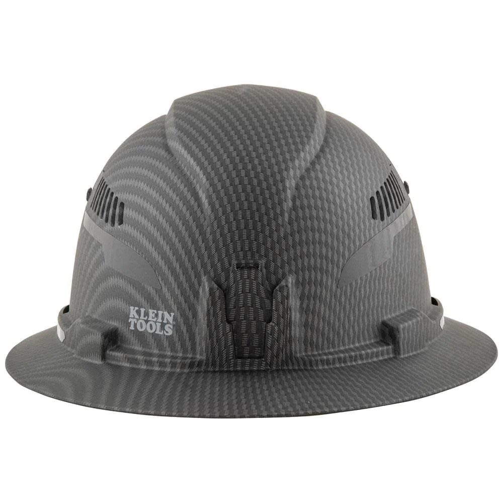 Klein Tools 60347 Hard Hat, Vented Full Brim, Class C, Premium KARBN Pattern, Rechargeable Lamp, Padded Sweat-Wicking Sweatband, Top Pad - Image 5