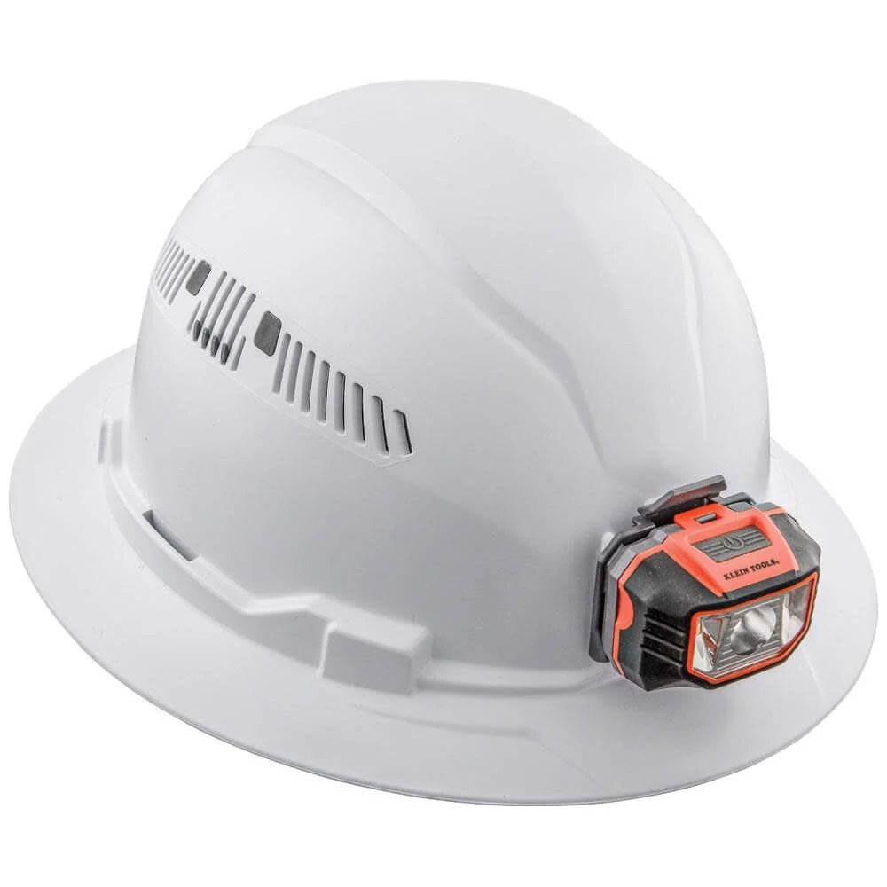 Klein Tools 60407 Hard Hat, Light, Vented Full Brim Style, Padded, Self-Wicking Odor-Resistant Sweatband, White - Image 3
