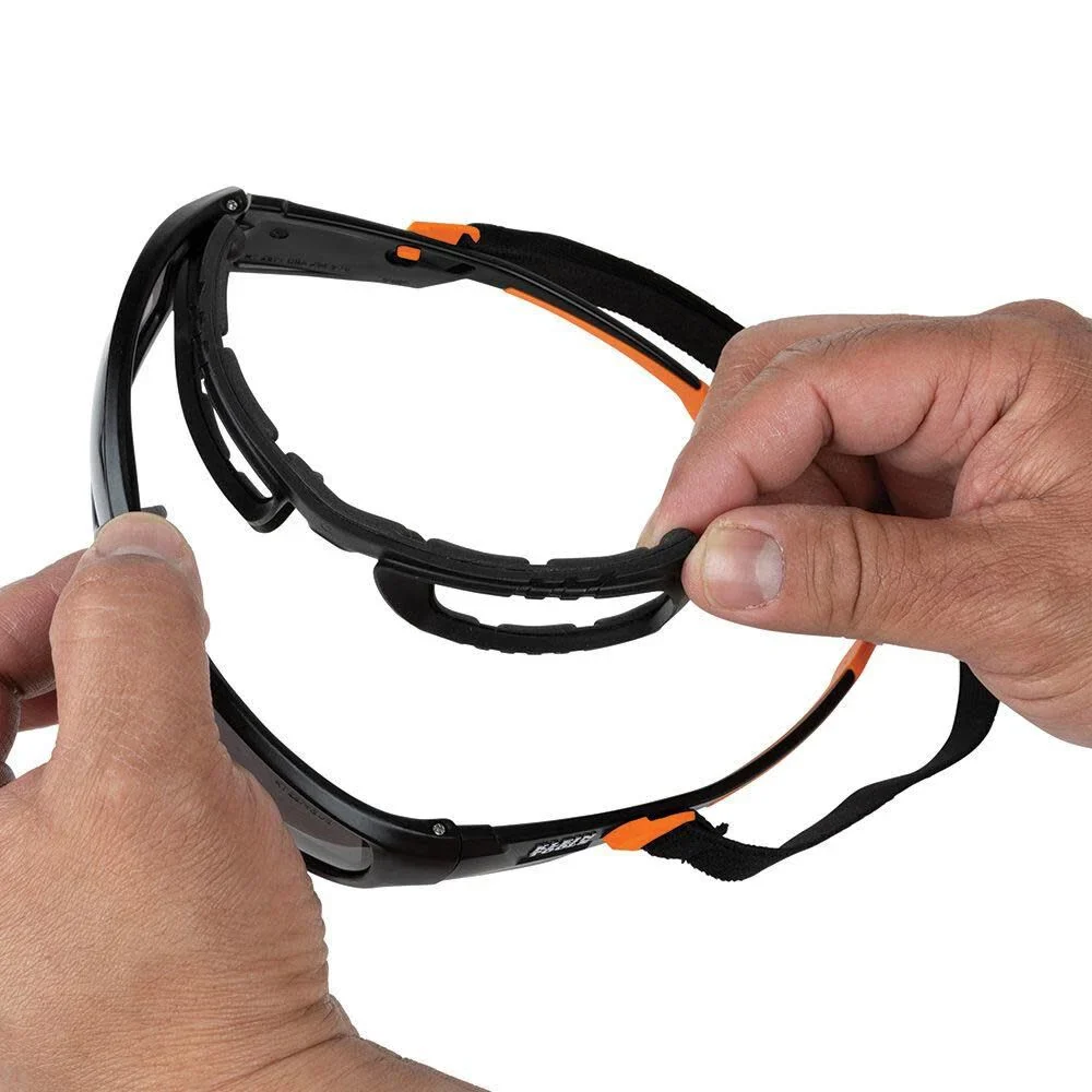 Klein Tools 60471 Safety Glasses, ANSI Z87.1+ Pro Full Frame Gasket Safety Glasses, Gray Lens, UV Protection, Anti-Fog, Scratch Resistant - Image 5