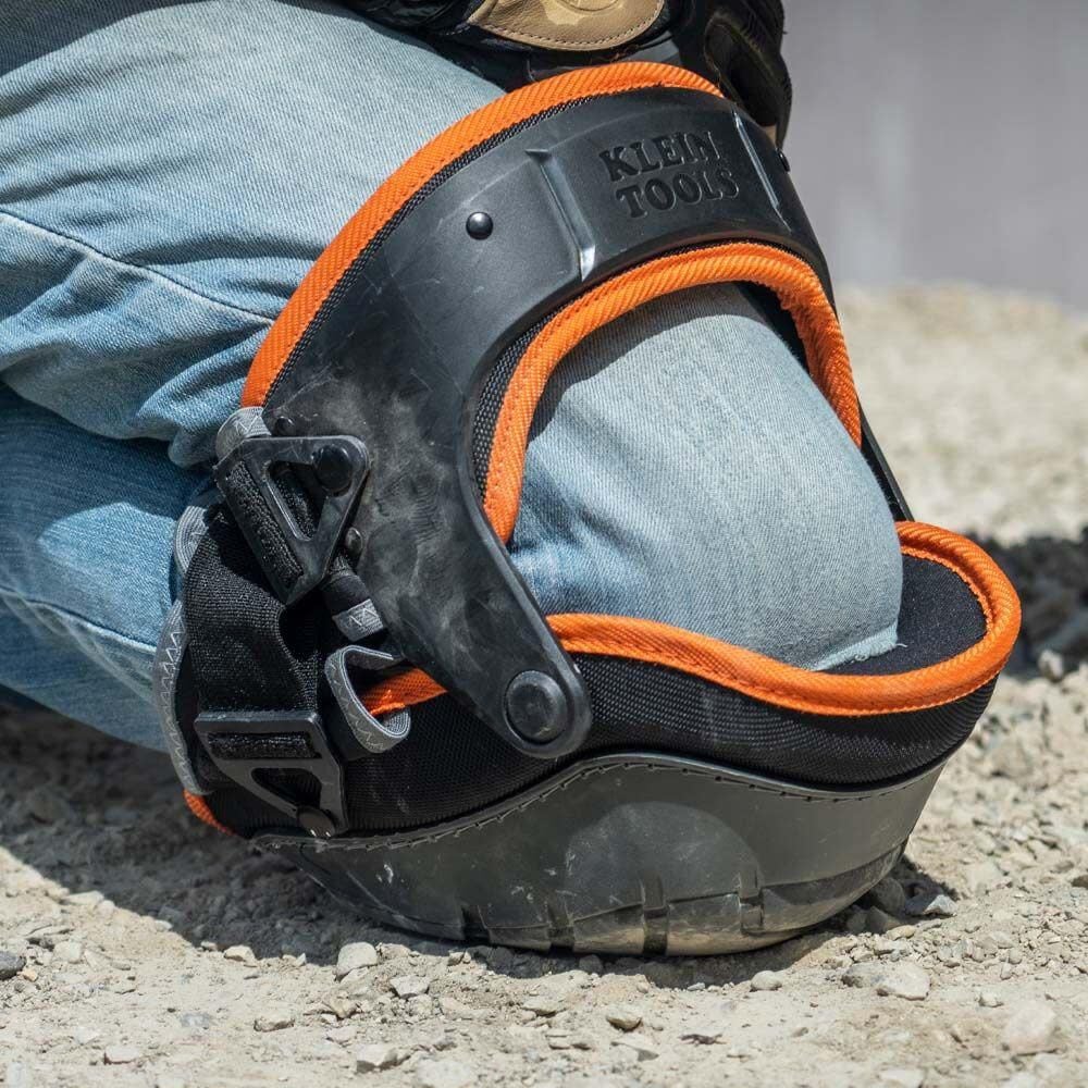 Klein Tools 60491 Hinged Knee Pads, Heavy Duty Gel Foam Protective Knee Pads with Quick-Fasten Buckle and Thigh Strap, Black - Image 7