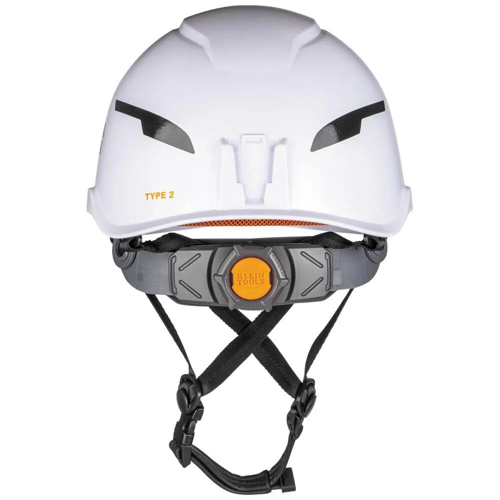 Klein Tools 60525 Safety Helmet, Type-2 Safety Helmet with Rechargeable Headlamp, Non-Vented, Class E, White - Image 4